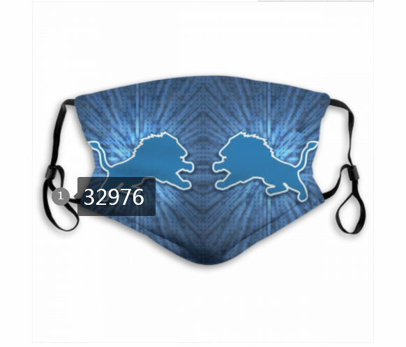 New 2021 NFL Detroit Lions 130 Dust mask with filter->nfl dust mask->Sports Accessory